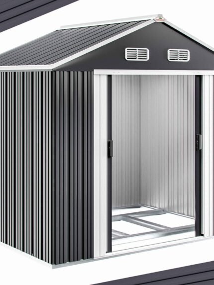 Abri de jardin en métal gris 257x205x177cm